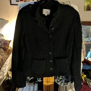 Ann Taylor LOFT Black tweeted jacket